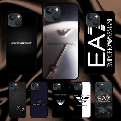 Брендовый чехол для телефона EA7 Armanis для Iphone Samsung Galaxy Xiaomi  Mi Redmi Note S 7 8 9 10 11 12 13 20 21 Pro Max Plus 4G 5G Черный Мягкий ТПУ