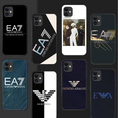 Italian Luxury Brand Label EA7 Phone Case Cover Cell For Iphone Samsung  Galaxy Xiaomi Mi Redmi Note 6 9 10 11 12 13 Iphone13 Max Pro Plus TPU  Bumper купить недорого —