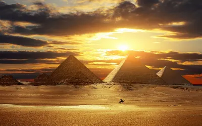 Обои на рабочий стол Пирамиды в Египте / Egypt, обои для рабочего стола,  скачать обои, обои бесплатно