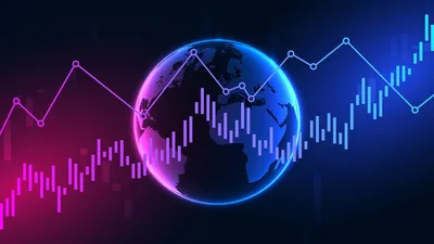 График Forex и фон персонального компьютера. Двойное воздействие. Концепция  инвестиций. стоковое фото ©peshkova 297747904