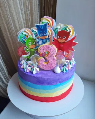 торт герои в масках новый год / PJ masks cake - YouTube