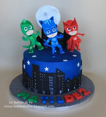 Картинка для торта Герои в масках \"PJ Masks\" - PT101649 печать на сахарной  пищевой бумаге