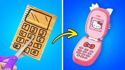 РОДИТЕЛИ СДЕЛАЛИ МНЕ ТЕЛЕФОН HELLO KITTY 😻 || Крутые поделки из картона от  123 GO Like! - YouTube