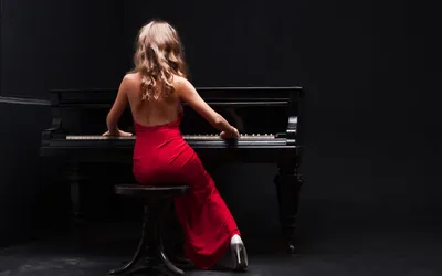 Спиной, #Девочки, #Музыка, #аватары, #картинки, #фото, #авы,  https://avatarko.ru/kartinka/20007 | Пианино, Аниме девушка, Аниме
