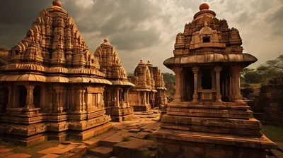Обои на рабочий стол Чайные плантации на фоне оранжевого неба, Индия /  India, обои для рабочего стола, скачать обои, обои бесплатно