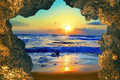 Обои на рабочий стол Ворота в рай, Blue-Bay Beach, Нетания, Израиль, by ITG  photography, обои для рабочего стола, скачать обои, обои бесплатно