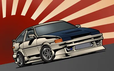 Картинка на рабочий стол ae86, jdm, тойота, corolla, арт, stance, япония,  front, toyota 2560 x 1600