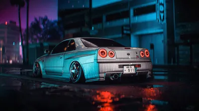 Скачать обои города, аниме, купе, хонда, jdm разрешение 1920x1080 #75466