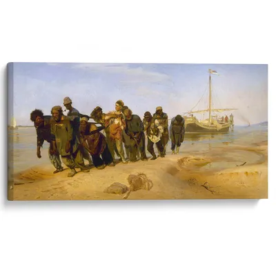 Илья Ефимович Репин - Бурлаки на Волге. Эскиз, 1870, 51×24 см: Описание  произведения | Артхив