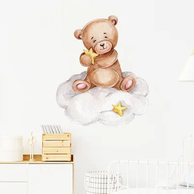 Медвежонок спит на луне | Премиум векторы | Teddy bear cartoon, Cute emoji  wallpaper, Good night wishes