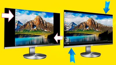 Как убрать черные полосы по бокам экрана монитора.Черные полосы сверху и  снизу экрана изображения - YouTube