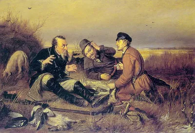 Неизвестный художник - Охотники на привале, 1954, 110×165 см: Описание  произведения | Артхив
