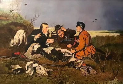 Купить (заказать) картина \"Охотник на привале\" маслом на холсте