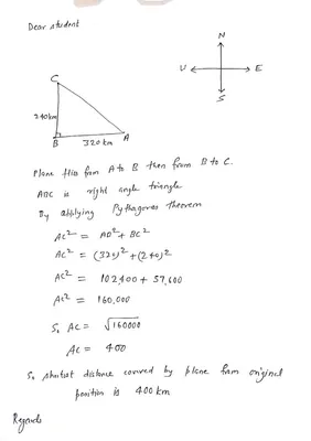 Q4) A Plane flies 320 km due west and then 240 km due north Find the  shortest distance covered by - Maths - The Triangle and its Properties -  16891011 | Meritnation.com