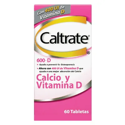 Caltrate Suplemento de Calcio 600 +D 600mg / 400 UI Frasco con 30 tabletas  : Amazon.com.mx: Salud y Cuidado Personal