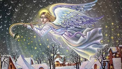 Открытка с изображением Ангела. С рождеством! в интернет-магазине Ярмарка  Мастеров по цене 180 ₽ – KIU02BY | Открытки и пригласительные, Магнитогорск  - доставка по России