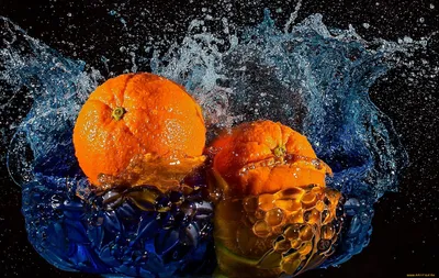 Обои Еда Цитрусы, обои для рабочего стола, фотографии еда, цитрусы, вода,  апельсины, брызги Обои для рабочего стола, скачать обои картинки заставки  на рабочий стол.