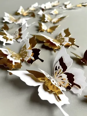 Наклейки на стену для декора дома интерьерные бабочки 3d купить по выгодной  цене в интернет-магазине OZON (901911247)