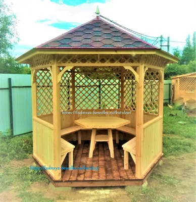 Открытая беседка для дачи
