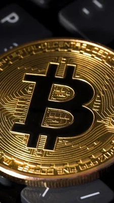 Скачать обои Девушка держит в руках Биткоин на рабочий стол из раздела  картинок Криптовалюты