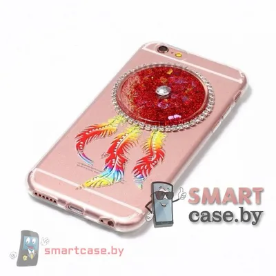 Купить Чехол для Apple iPhone 6 / 6S с блестяшками (Ловец снов красный) в  Минске