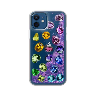 Жидкий чехол с блестками на Apple iPhone 12 mini / Айфон 12 mini  Разноцветные бриллианты - купить с доставкой по выгодным ценам в  интернет-магазине OZON (539017176)