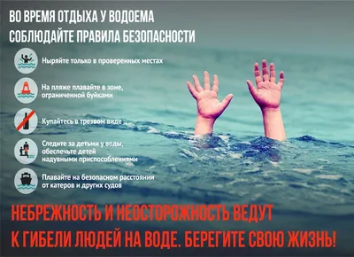 ПАМЯТКА для родителей о мерах безопасности во время нахождения детей на  водоемах