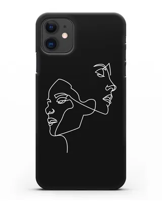 Чехол с рисунком одной линией Девушки для iPhone 11 силиконовый купить  недорого в интернет-магазине