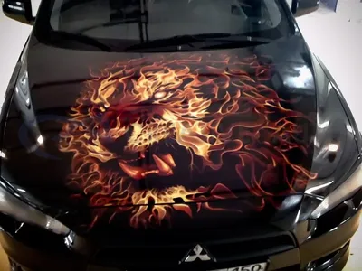 Аэрография на капоте Mazda 3 - YouTube