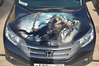 Аэрография на капоте Honda — Мария Калинина – профессиональный художник.  Роспись стен, интерьеров и экстерьеров, аэрография автомобилей, мотоциклов