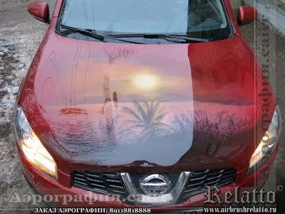 Гонщик R1 – аэрография на капоте Mazda CX-7 – «ТАЭР»