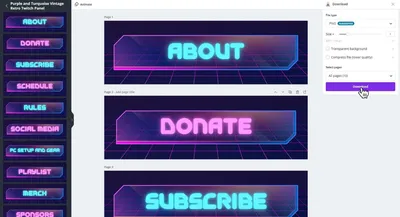 Оформление канала: панели для Twitch и рамки для OBS | Donatty