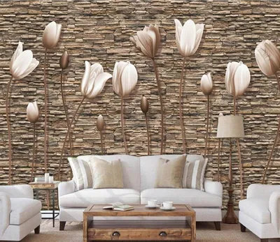 Фотообои Цветы у стены №37801 - цена, фото, отзывы | АВС-Decor