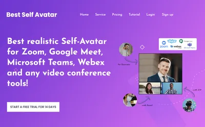 Screen zoom video call with user avatar Royalty Free Vector