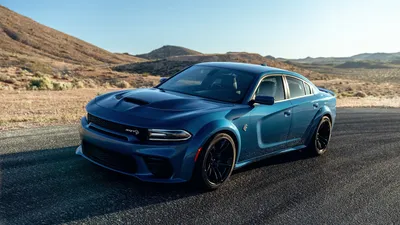 Фотография Додж Charger Hellcat SRT Голубой машина 2560x1440