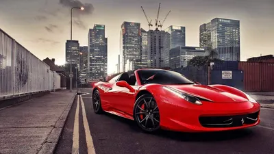 Красный стильный авто ferrari 458 italia - обои на рабочий стол
