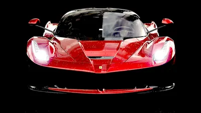 Обои на рабочий стол Красный Ferrari Testarossa / Феррари едет по дороге,  обои для рабочего стола, скачать обои, обои бесплатно