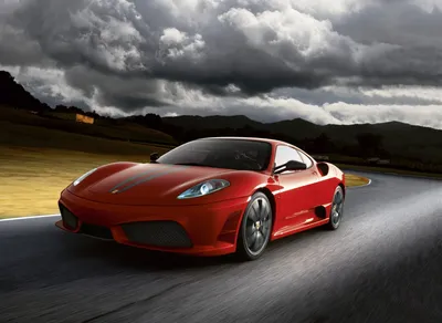 Обои на рабочий стол Феррари / Ferrari черного цвета на фоне вечернего  неба, обои для рабочего стола, скачать обои, обои бесплатно