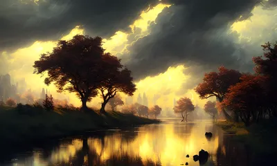 ОСЕННИЙ ШТОРМ - [НЕЙРО-ОБОИ] [FULL HD] [1920x1080] | Пикабу