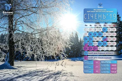 Красивые календари на рабочий стол январь 2019 года - КонтурНорматив