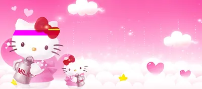 Картинка на рабочий стол hello, candy, stripes, red, kitty, bow, hello kitty,  blue 1024 x 768