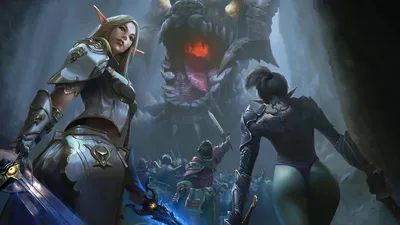 Скачать обои арт, мужик, магия, меч, Goddes of Destruction, Lineage 2,  раздел игры в разрешении 1920x1200