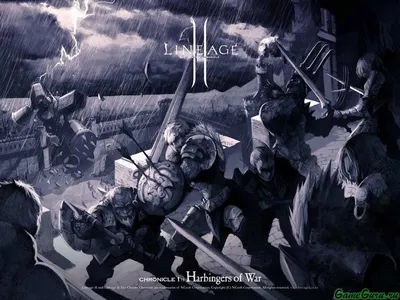 Обои битва, lineage 2, кровь, меч, арт, руины, оружие, войны, город на рабочий  стол