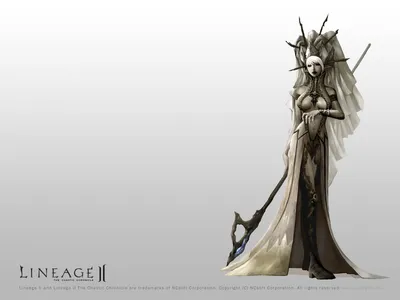 Девушка эльф Lineage 2 - обои для большого рабочего стола и картинки, тема  - игры.