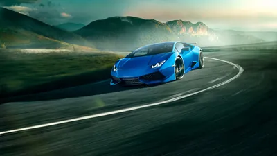 Обои для рабочего стола Lamborghini Huracan 2 3D Графика 4096x1694