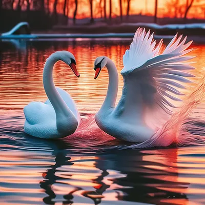 Лебеди на озере изображение_Фото номер 401260956_PSD Формат  изображения_ru.lovepik.com
