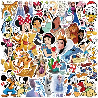 10/30/50 шт. Disney милый микс мультфильм аниме наклейки Микки Маус  граффити наклейки ноутбук телефон гитара водостойкая наклейка детская  игрушка | AliExpress