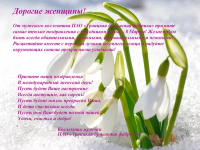 Поздравление с 8 Марта | Комплексное проектирование