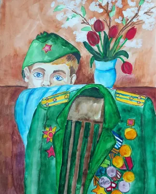 Портрет папы. Детский рисунок на 23 февраля