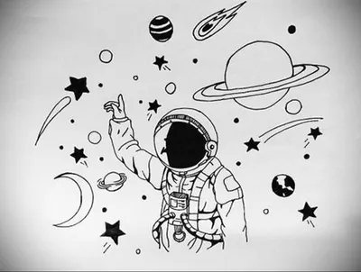 Как нарисовать УТОЧКУ КОСМОНАВТА/Рисунок НА ДЕНЬ КОСМОНАВТИКИ/Drawing FOR  COSMONAUTICS DAY | Рисунки для срисовки | Дзен